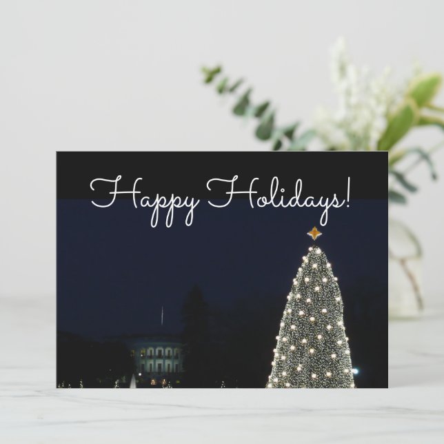 Carte Maison Blanche et Fête nationale des arbres de Noë (Debout devant)