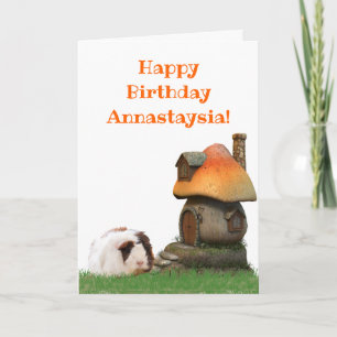 Carte Maison Champignon pour Cochon d'Inde d'Anniversair