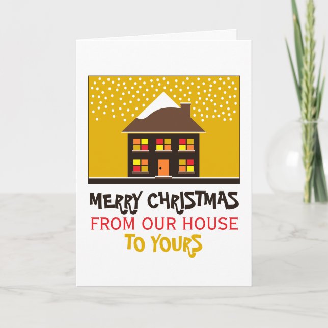 Carte Maison de fête, voeux de Noël (Devant)