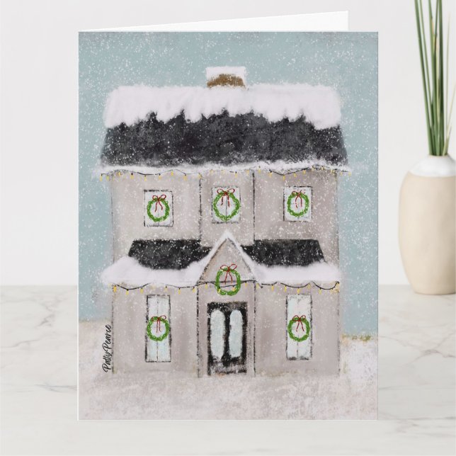 Carte maison de Noël personnalisée (Devant)