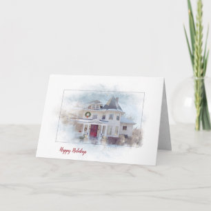 Carte Maison de Noël victorienne