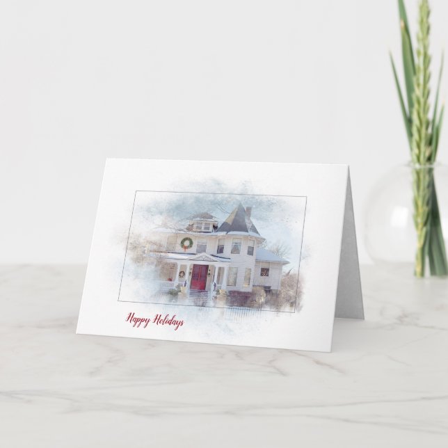 Carte Maison de Noël victorienne (Devant)