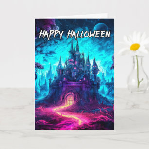 Carte Maison éffrayante et chaleureuse   Bonne Halloween