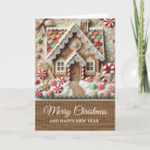 Maison en pain d'épices rustique vintage Joyeux No