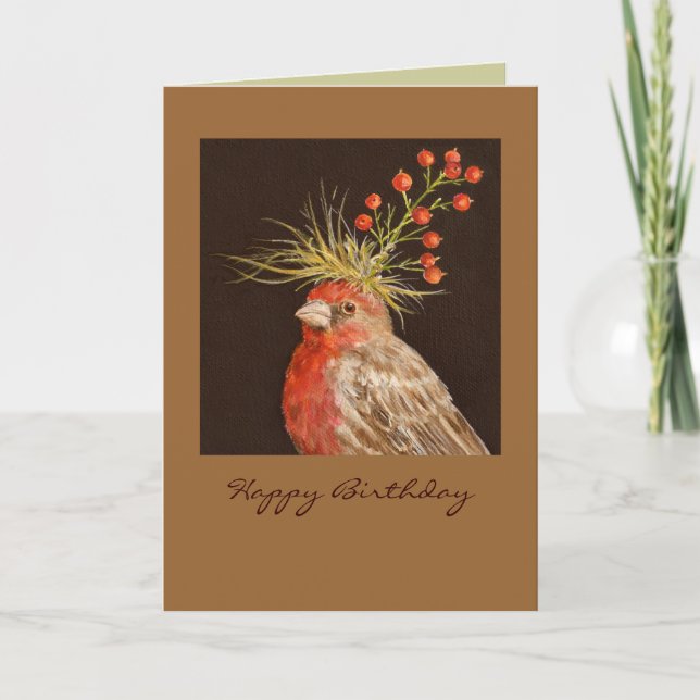 Carte maison finch, Joyeux anniversaire (Devant)