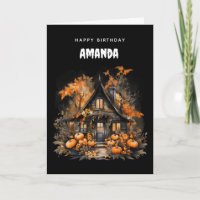 Maison hantée avec Citrouille d'automne Anniversai