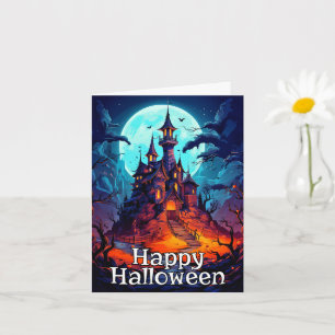 Carte Maison hantée Dark Eerie   Bonne Halloween