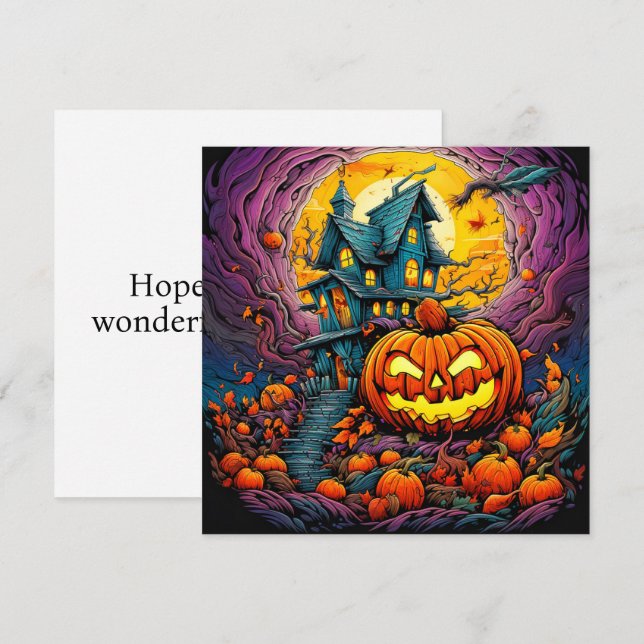 Carte Maison hantée sous la Pleine lune (Devant / Derrière)