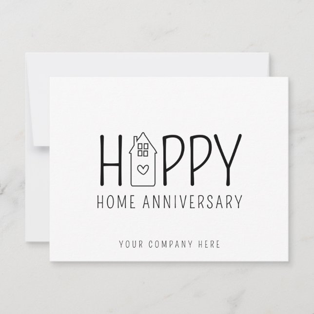 Carte Maison mignonne Bonne Maison Anniversaire Immobili (Devant)
