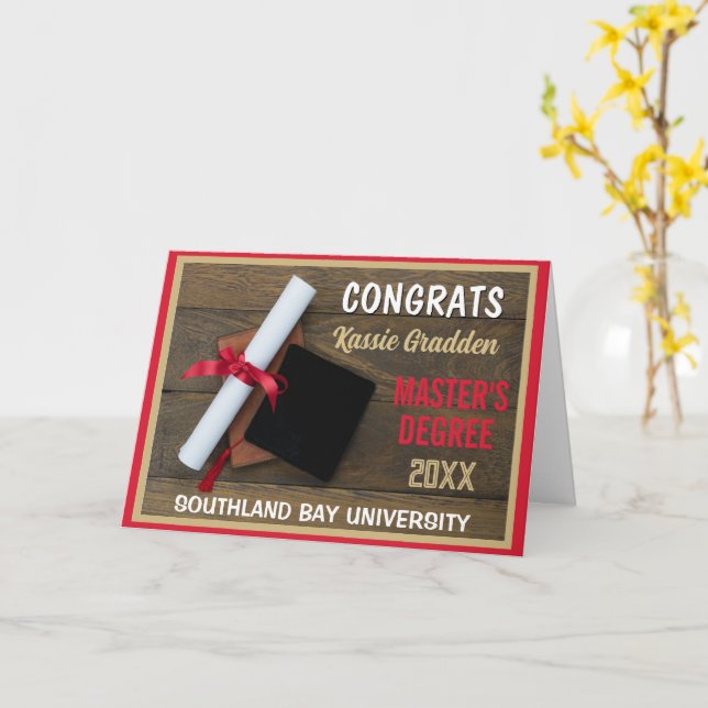 Carte Maîtrise ! Félicitations diplômé CUSTOM  (Fleur jaune)
