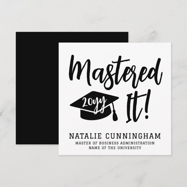 Carte Maîtrise personnalisée Diplôme La maîtrise (Devant / Derrière)