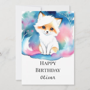 Carte Majestic Cute Fox Anniversaire