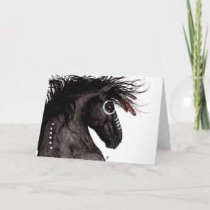 Carte Majestic Friesian Horse Amérindienne par BiHrLe