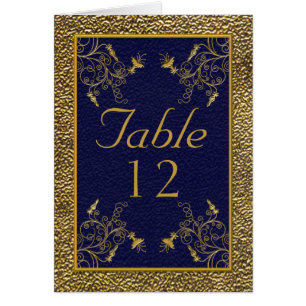 Carte Majestic Navy et Gold Table Card