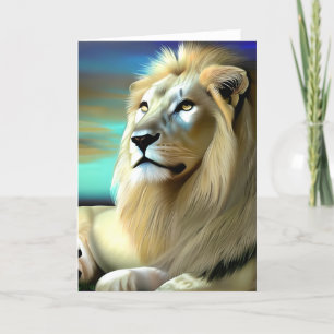Carte Majestic White Lion Ethereal Art
