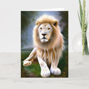 Carte Majestic White Lion Ethereal Art