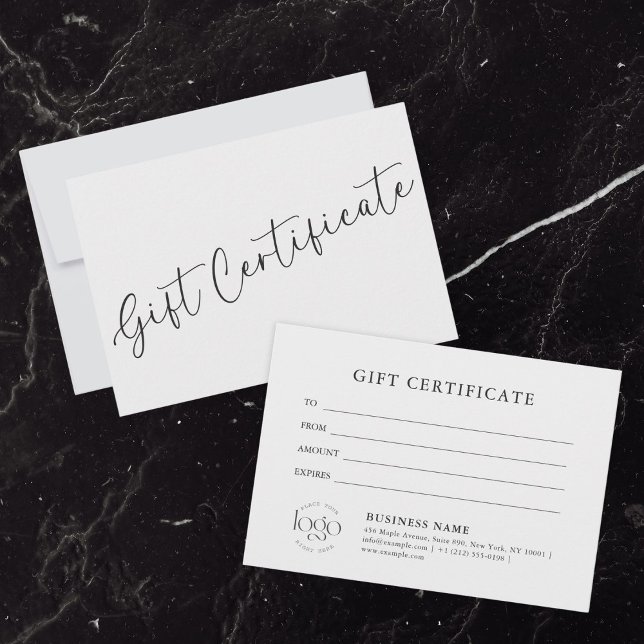 Carte Make A Gift Certificate | Clean Business Gift Card (personalized custom business gift certificate for employees)