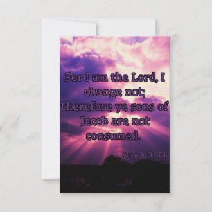 Carte Malachi 3:6 KJV Bible Verse Pic Salutation