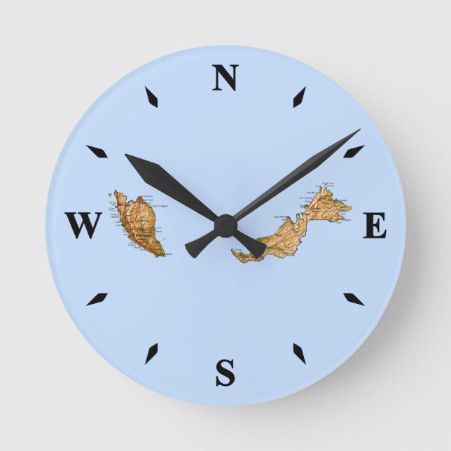 Carte Malaisie Horloge (Recto)