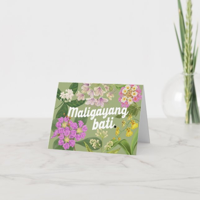Carte "Maligayang Bati" (Joyeux anniversaire), Philippin (Devant)