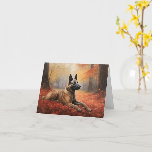 Carte Malinoi belge en automne Leaves Fall Inspire (Fleur jaune)