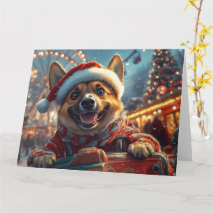 Carte Malinois Belge Chien Montagnes Russes Noël