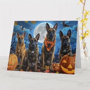 Carte Malinois Belge Halloween Effrayant