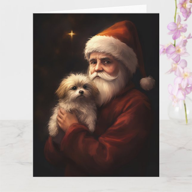 Carte Maltais avec Noël Festif du Père Noël (Orchidée)