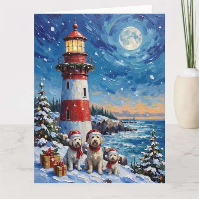 Carte Maltese Christmas Lighthouse Holiday (Devant)