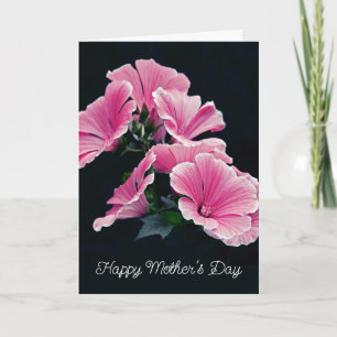 Carte Malva Fleur de Mauve Rose Élégante
