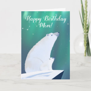 Carte Mama Bear et son bébé à regarder les étoiles 