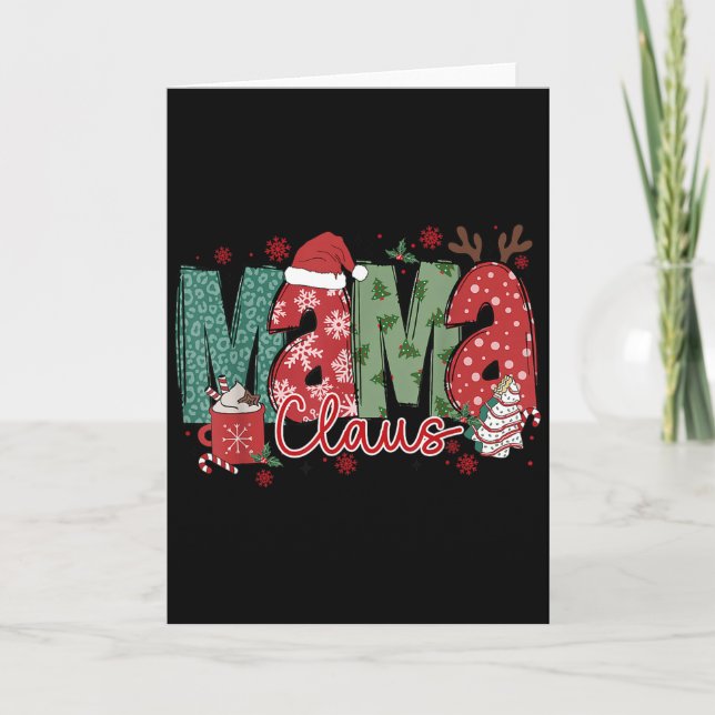 Carte Mama Claus Christmas Pajama Santa Claus Family Mat (Devant)