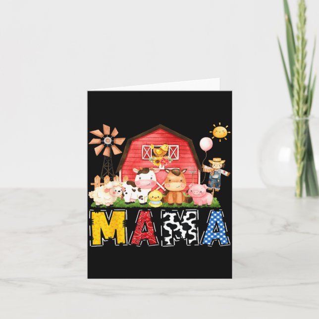 Carte Mama Farm Cow Birthday Boy Matching Family Party  (Devant)