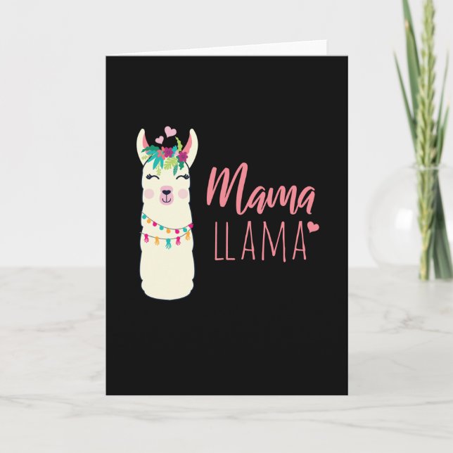 Carte Mama Llama Kawaii Alpaca Cadeau pour Maman (Devant)