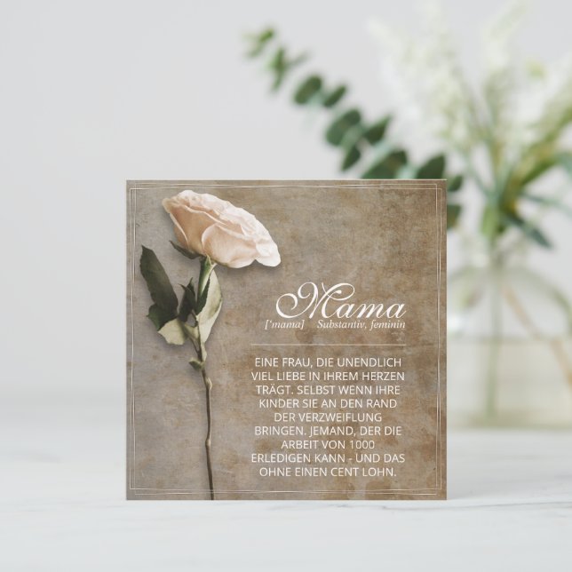 Carte Mama - tout simplement irremplaçable - vintage (Debout devant)