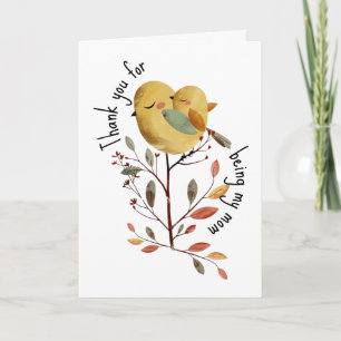 Carte Mama Whimsical Bird & Chick avec photo Fête des Mè