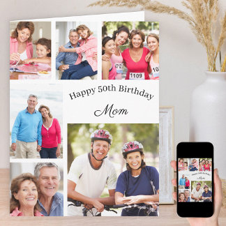 Carte Maman 6 Photo Collage N'importe quel âge Gros anni
