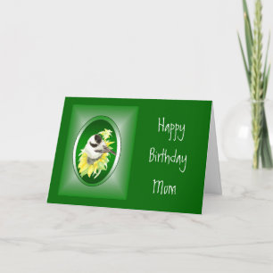 Carte Maman, Anniversaire, Tournesol, Oiseau