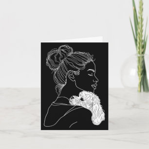 Carte Maman chien bichon frise art de chien fête des mèr