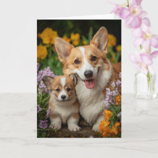 Carte Maman Corgi Fête des Mères Amour