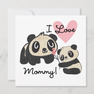 Carte Maman d'amour des pandas I