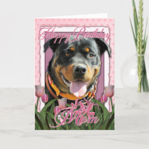 Carte Maman de joyeux anniversaire - rottweiler -