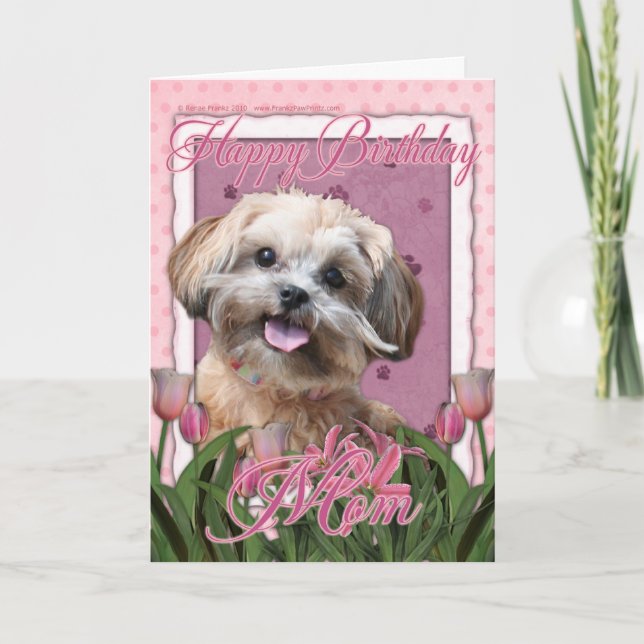 Carte Maman de joyeux anniversaire - ShihPoo - Maggie (Devant)
