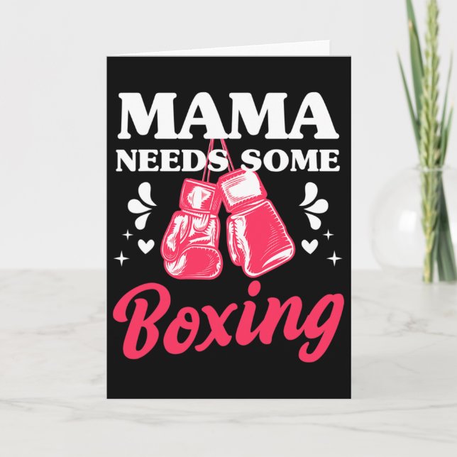 Carte Maman de kickboxing drôle a besoin d'une formation (Devant)