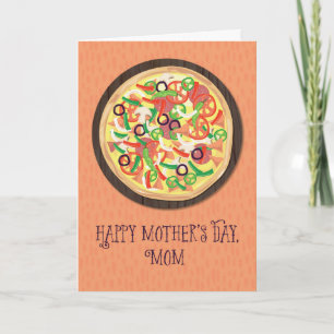 Carte Maman de Tween ou Ado Pizza fête des mères