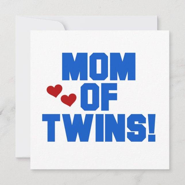 Carte Maman de Twins Blue Text Cadfts (Devant)