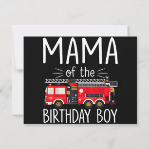 Carte Maman du garçon d'anniversaire Camion d'incendie p