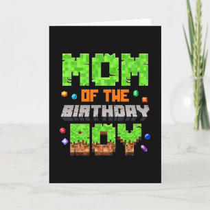 Carte Maman du garçon d'anniversaire Pixel jeu vidéo Mo