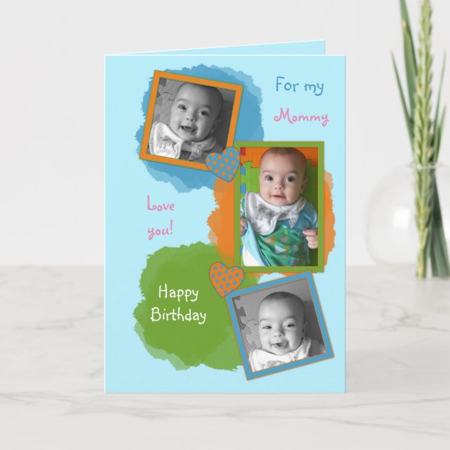 Carte Maman du petit garçon Photo d'anniversaire (Devant)