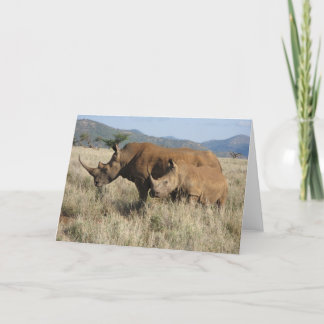 Carte Maman et bébé de rhinocéros